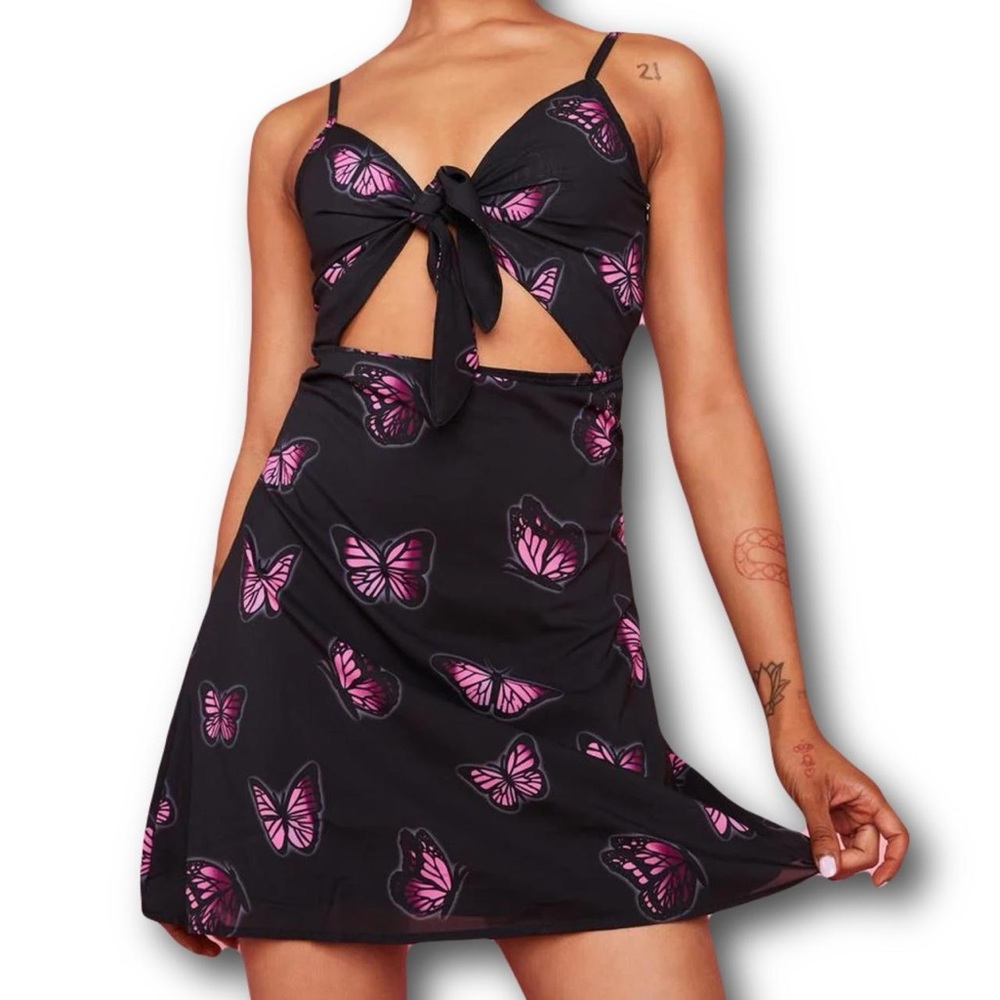 Sugar thrillz butterfly cut out fairy mini dress M